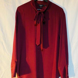 THEORY | Merlot Silk Georgette Blouse